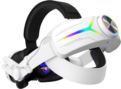For Meta Oculus Quest 3 VR Headset With 8000mAh Battery LED RGB Elite Head Strap