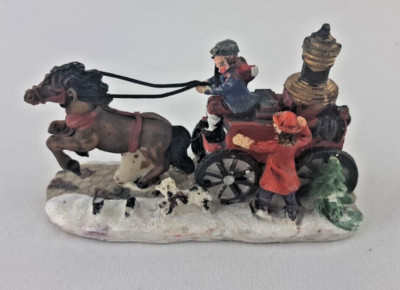 Christmas Windham Heights Cobblestone Corners Horse Drawn Fire Wagon