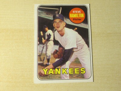 1969 TOPPS STEVE HAMILTON #69 NEW YORK YANKEES HIGHER GRADE