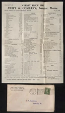 Swift & Co. Bangor, ME Meats & Dairy 1909 Price List & Cover (#5) Knowlton*