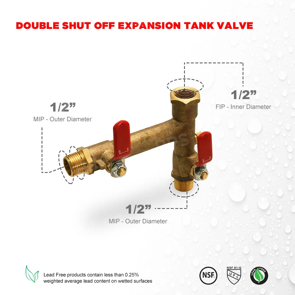Midline Valve Double Shut Expansion Tank Isolator Valve Brass, 1/2 in. MIP  x FIP | eBay