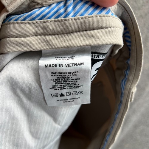 Footjoy Pants Mens 35x32 Khaki Chino Flat Beige Justin Thomas Trouser Stretch - Picture 10 of 14