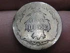 1867 S Seated Liberty Silver Dime- San Francisco, About Good Details