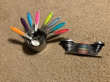 KITCHENWARE LOT Measuring Cups & Tablespoon Stainless Steel 17 Pcs.PRICED 2 SELL