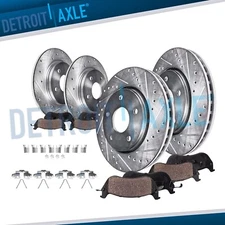 8pc Front Rear Drilled Brake Rotor Ceramic Brake Pad for 2011-2017 Lexus CT200h