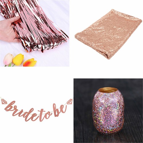 Rose Gold Bride To Be Party Decoration Balloons Table Cloth Accessories Brid Set - Picture 12 of 12