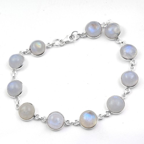 MOONSTONE Gemstone Bracelet 925 Solid Sterling Silver HANDMADE Fine Jewelry - Picture 2 of 2