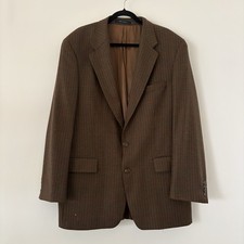 Vintage Chaps Ralph Lauren Blazer Men 44 T Brown Red Houndstooth Wool Jacket 90s