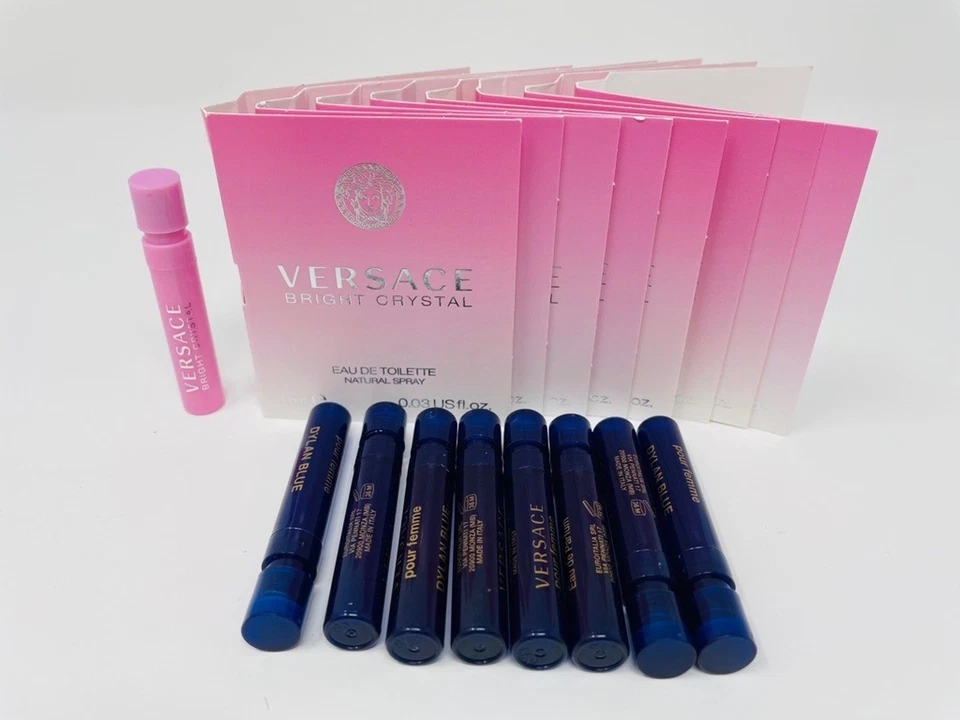 4 Versace Mujer Fragancia Cristal Brillante EDT + Tarjeta y 6 Dylan Azul .03 A Granel NUEVO Foto 4 de 4