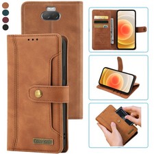 Funda para tarjeta estilo portátil Sony Xperia 10, funda de cuero magnética abatible para Xperia XA3