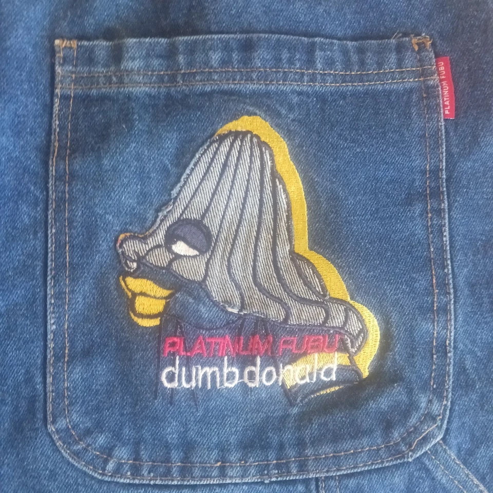 Fubu Platinum Baggy Jeans Dumb Donald Fat Albert Jeans 2000s Y2K Size 42x30 - Image 2 of 4