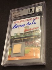 Beckett Gem Mint Auto Bernie Carbo Custom Card W/ Fenway Park Foul Line 327