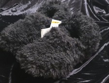 Crocs Classic Shaggy Fur Lined Clogs Sz M 6/F 7 Black Teddy Bear Slip On Shoes