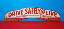 Vintage Drive Safely And Live Porcelain Enamel Plate Topper Sign 12 X 3 Inches Vintage Drive Safely And Live Porcelain Enamel Plate Topper Sign 12 X 3 Inches