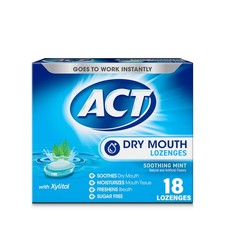 ACT Dry Mouth Lozenges with Xylitol, Soothing Mint, 3 Count Pack of 6 , Mint
