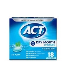 ACT Dry Mouth Lozenges with Xylitol, Soothing Mint, 3 Count (Pack of 6), Mint 