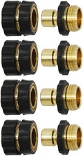 4 Set 3/4 Inch Garden Hose Quick Connector Male Female Adapter Set for Water