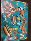 HOT DOGS Are Here Metal Sign 8x12 Inches Indoor Outdoor Reproduction — photo 1