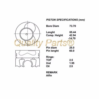 100-17006 IAP QUALITY PARTS COMPLETE ENGINE PISTON SERIES STD-Standard