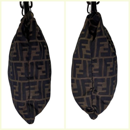 FENDI Hand Bag Tote Purse FF Zucca Brown Authentic - Picture 4 of 24