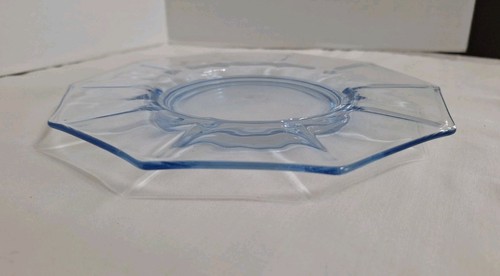 Vintage Cambridge Blue Depression Luncheon Plates Cleo Pattern Decagon Shape (4) - Picture 6 of 22