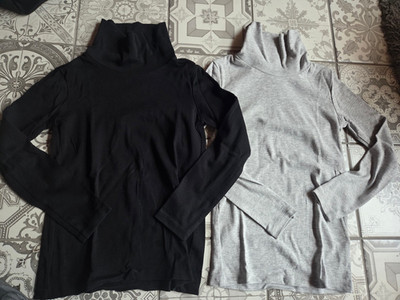 2x Rollkragen Shirts Pullover Basics Skipullover Gr.122/128 Unterzieher H&M