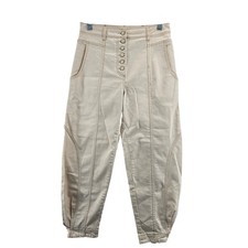 Ulla Johnson Brodie Cream High Waisted Button Fly Paneled Tapered Pants Size 2