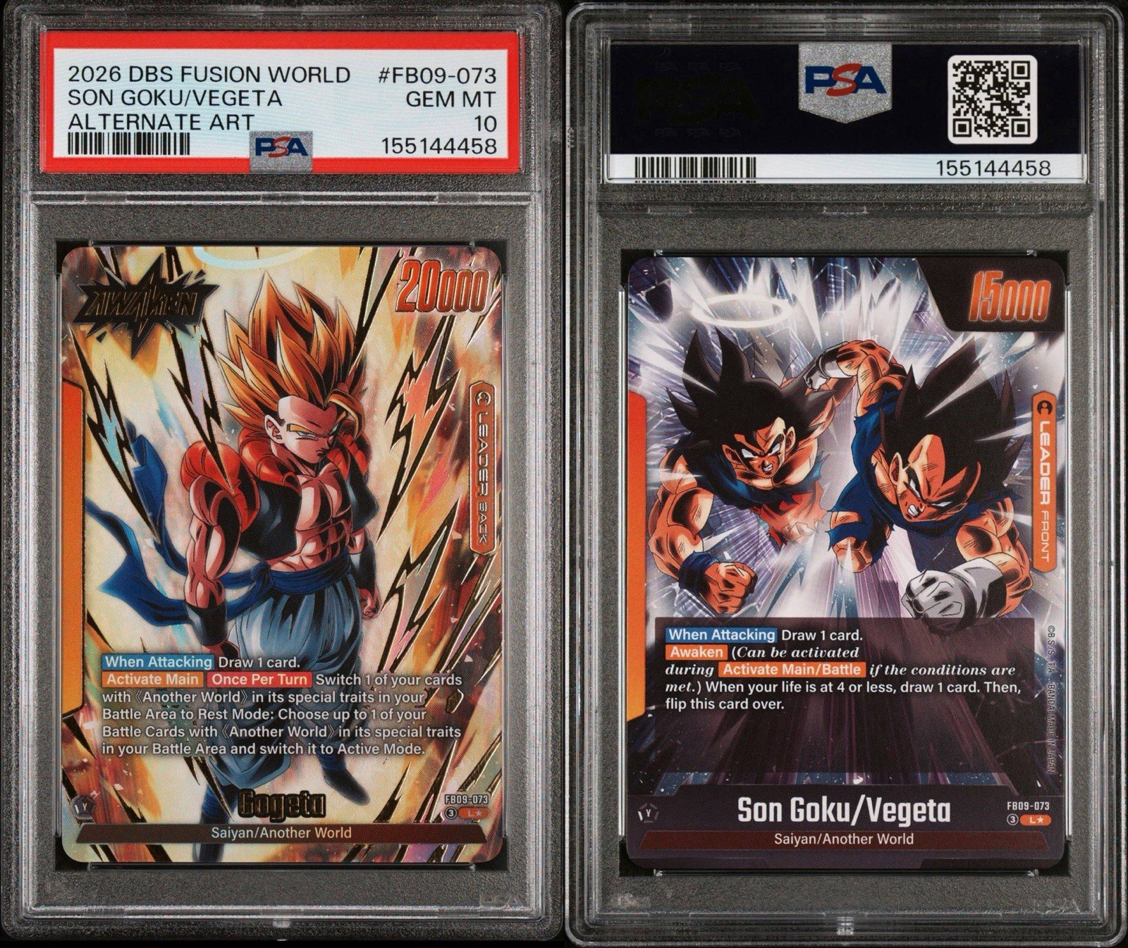Son Goku/Vegeta Alt Art  Leader #FB09-073 PSA10 - Dragon Ball Super Fusion World view 3