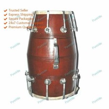 High Quality Handmade Folk Musical Instrument Nut N Bolt Wooden Dholak/ Dholki