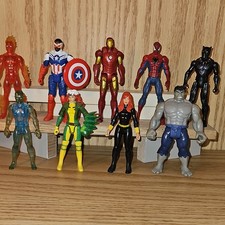 Marvel Action Figures Mixed Lot Captain America Iron Man Spider-Man Comic Heroes
