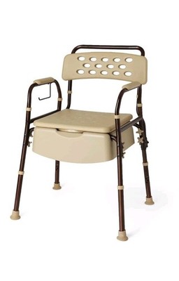 Medline Elements Bedside Commode Infused with Microban Protection Open Box