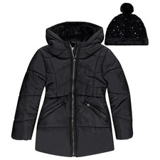 Girls Puffer Jacket Warm Lightweight Winter Coat Water Resistant Hooded Kids