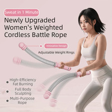 Ropeless Battle Ropes for HIIT, Cardio, Strength & Low-Impact Training Portable