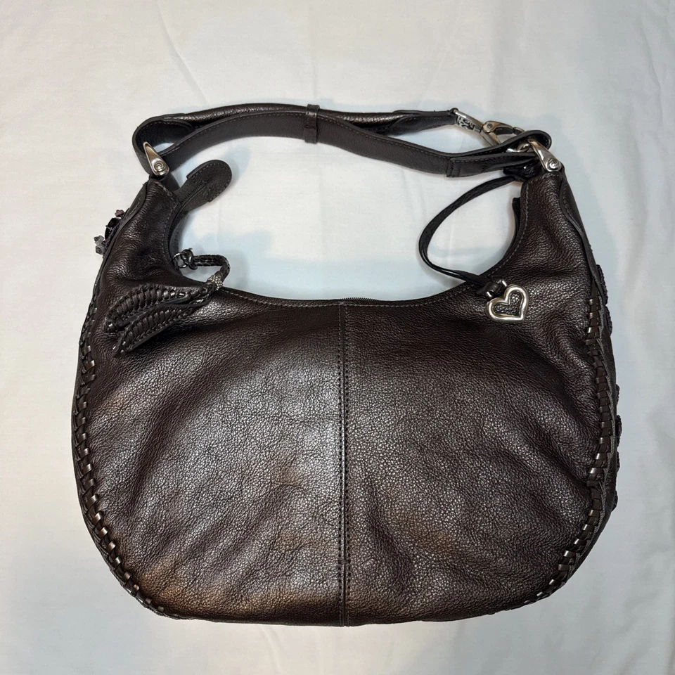 Brighton Fabiola Shoulder Bag - Pewter with purple accents - Image 2 of 4