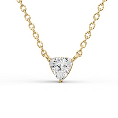 14K Gelbgold 3/4 Karat Lab Grown Billionen Form Diamant Solitär Anhänger