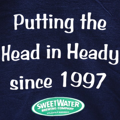 SWEETWATER BREWING COMPANY T SHIRT BLUE PUTTING THE HEAD IN HEADY SINCE 1997 M