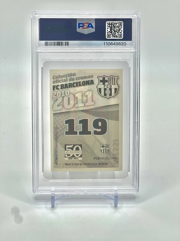 Pegatinas Lionel Messi FC Barcelona 10-11 Autógrafo PSA 9 Panini #119 Auto Como Nuevas Foto 2 de 2