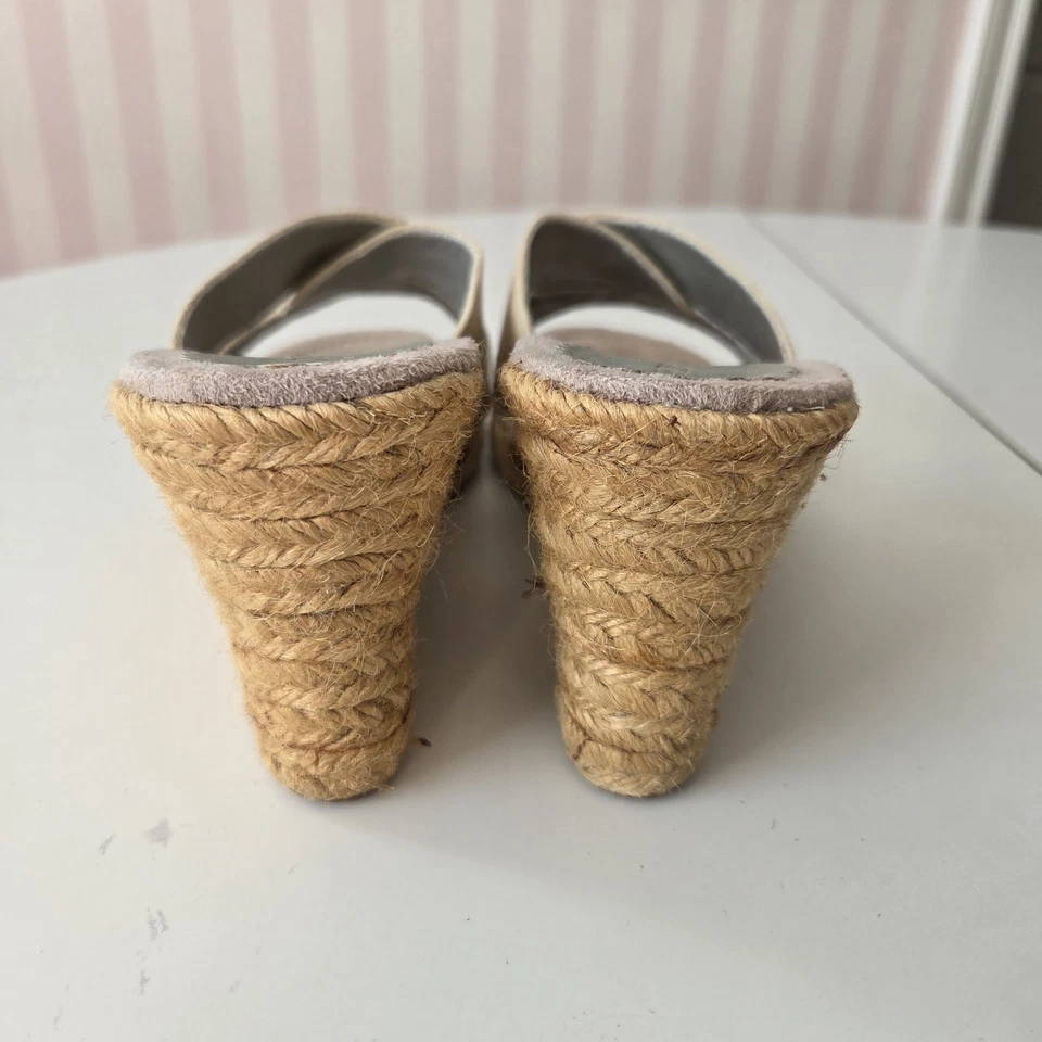 De Colección Y2K George Mujer 11 Alpargatas Cuña Tacones Beige Brillante Deslizables Foto 4 de 4