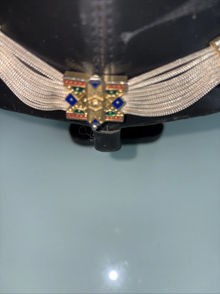 Collana vintage argento sterling 925 collier dorato smalto MANIFATTURA TURCA - Immagine 2 di 4