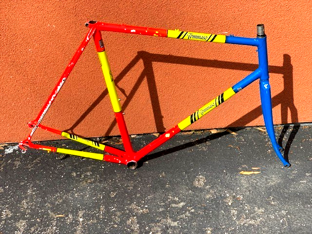 Vintage 80s TOMMASO 58cm Cromor Columbus Steel Road Bike Frame