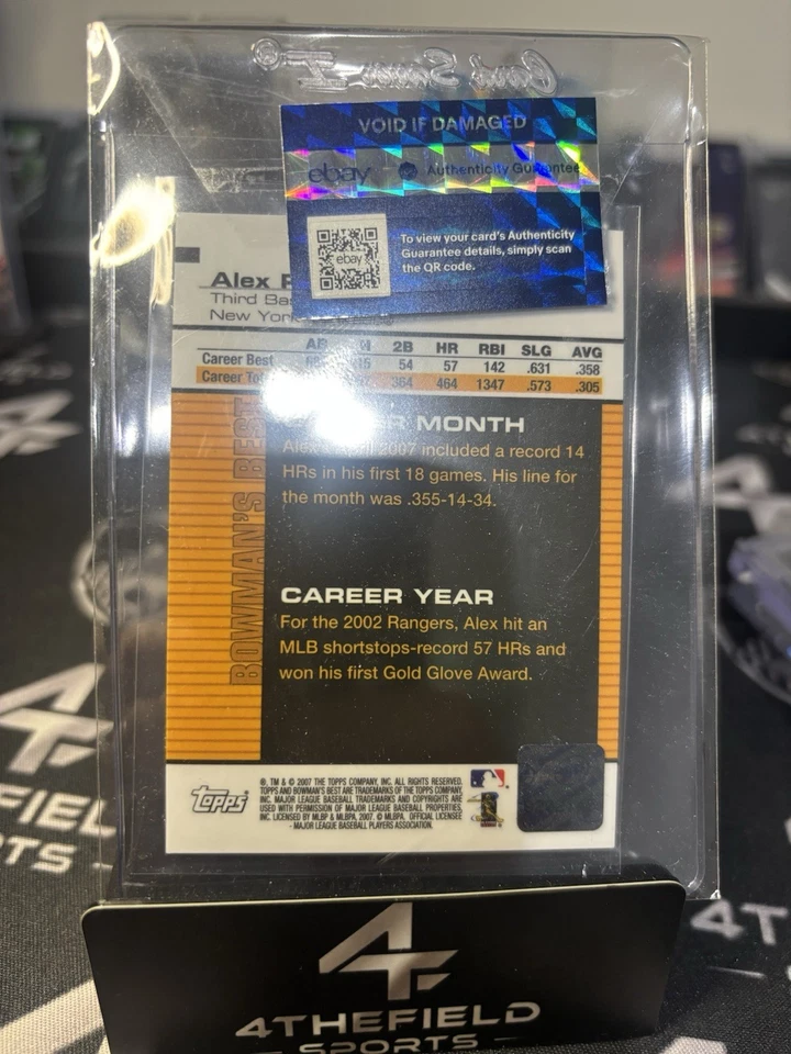 Bowman's Best #23 2007 Alex Rodriguez autógrafo automático Yankees Foto 2 de 2