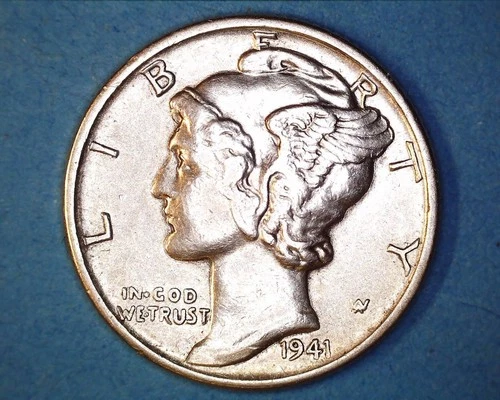 1941-D MERCURY DIME   AU **1130-5