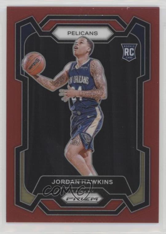 2023-24 Panini Prizm Red Prizm 135/299 Jordan Hawkins #130 Rookie RC 14cm
