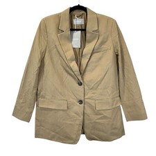 Everlane The Tencel Oversized Blazer Ash Brown 2 Button Front L/S Women's 6 NWT