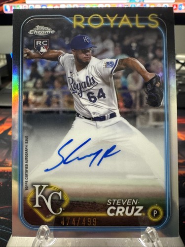 2024 Topps Chrome - Rookie Autographs Steven Cruz #RA-SC Refractor /499 (AU, RC)