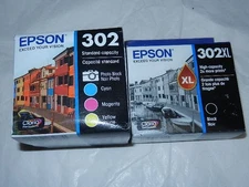 new OEM Epson exp 06/26 Genuine 302XL Black & std photo Color Ink Cartridges set