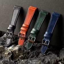 Vintage Cowhide Leather Watch Band Strap 18 20 22mm Soft Bracelet Quick Release