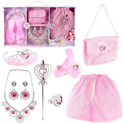 THE MAGIC TOY SHOP Princess Dress Up Accessories Set Kids Fancy Dress Princess Costumes for Girls