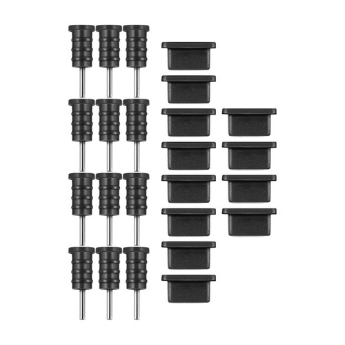 12 paires de prises anti-poussière mobiles couvre port de charge téléphone prise écouteur - Photo 3 sur 12