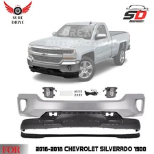 Front Bumper Chrome & Fog Lights Kit For 2016-2018 Chevrolet Silverado 1500